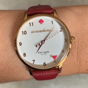 Kate Spade metro 5 o'clock somewhere leather watch